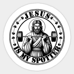 Fitness Jesus Is My Spotter Vintage Sticker